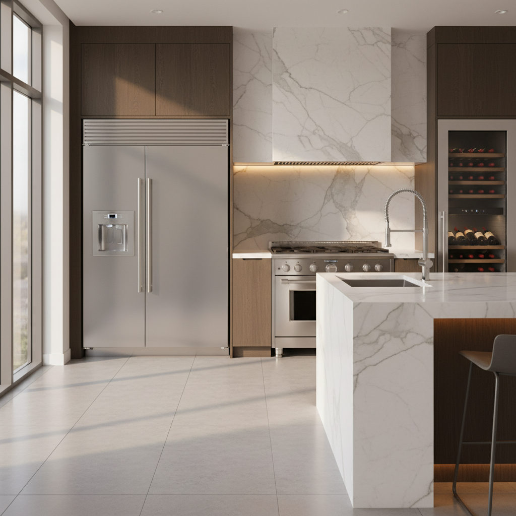 Luxury modern kitchen with premium appliances